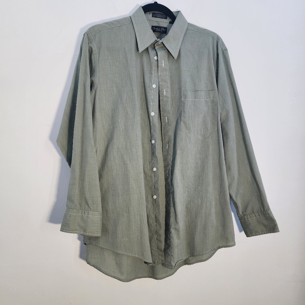 Christian Dior Men's Green Button Down Shirt